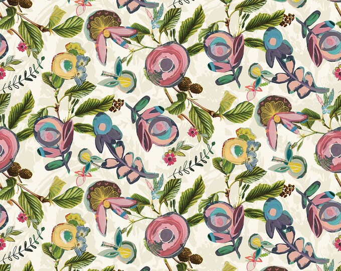 Inspired Heart Treasured Floral Fabric // Benartex 13335-71 by the Half Yard