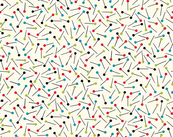 Sew What Scattered Pins Fabric // Ink & Arrow // Quilting Treasures 27240-E by the Half Yard