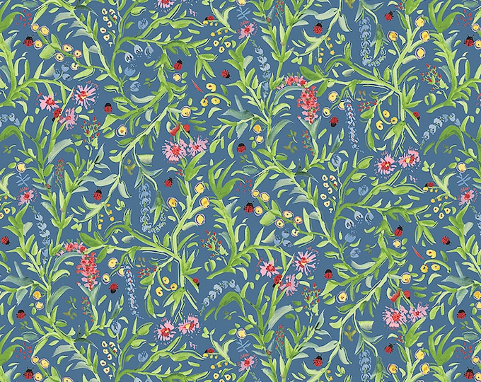 LadyBird Garden Fabric // FreeSpirit PWDF316.BLUE by the Half Yard
