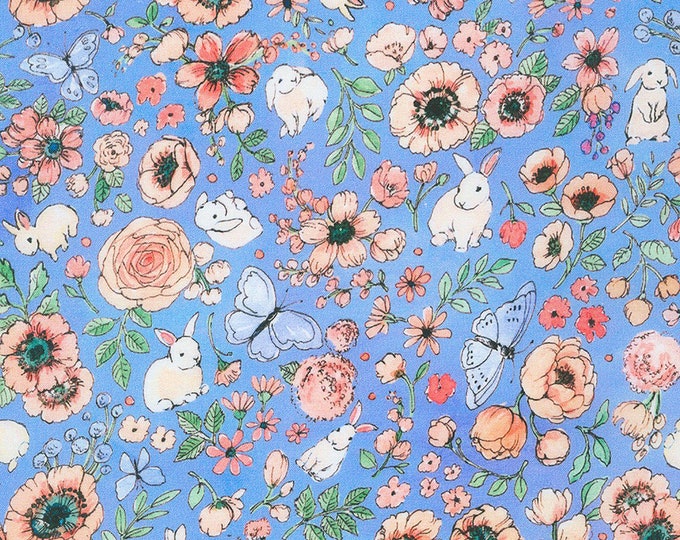 Wishwell Bunny Lane Fabric // Robert Kaufman ABYD-21657-61 by the Half Yard