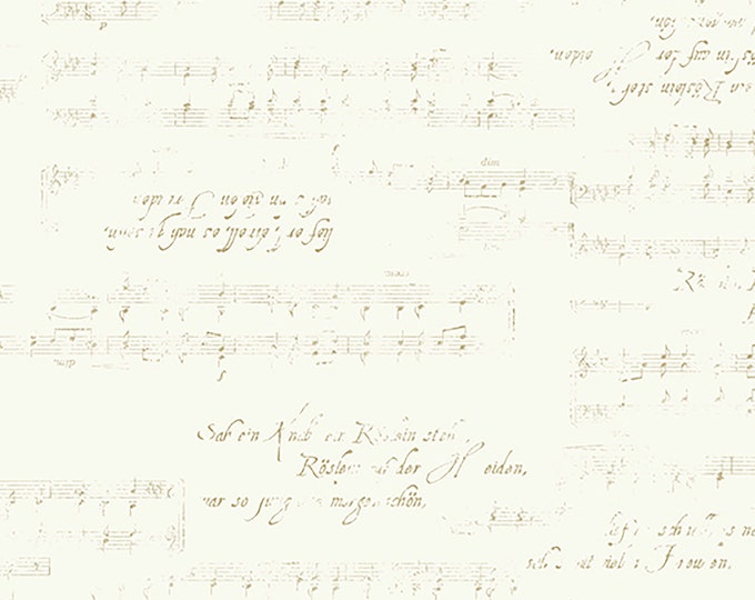 Aria Abstract Sheet Music Fabric // Andover A-9219-L by the HALF YARD