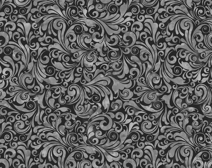 Prism II Swirls Fabric // In The Beginning PRMT24JYQ-5 Black by the Half Yard