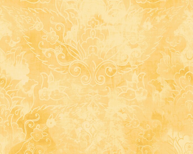 Fantasy Flights Yellow Blender Fabric // Marcus R4704-YELLOW by the Half Yard