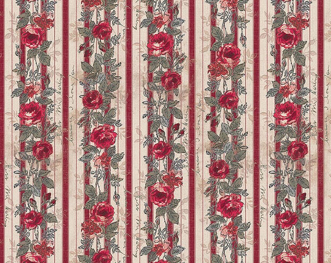 Tim Holtz Red Palette Wallpaper Fabric // FreeSpirit PWTH227.RED by the Half Yard