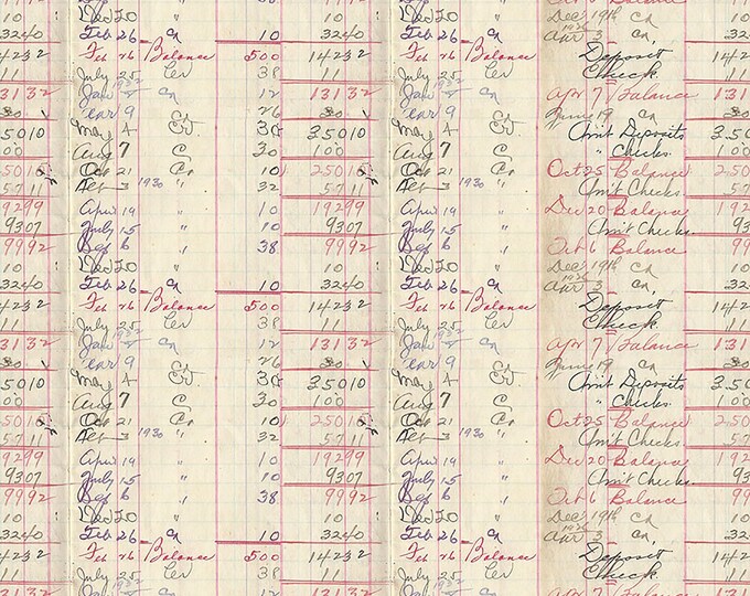 Tim Holtz Red Palette Ledger Fabric // FreeSpirit PWTH225.RED by the Half Yard