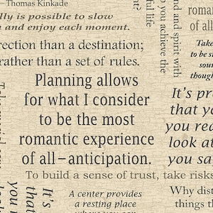 Inspiration for Living Words Fabric // Benartex 03039 07 Natural by the HALF YARD