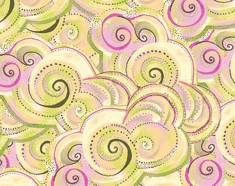 Sea Goddess Geo Swirl Fabric // Clothworks Y2602-60 by the HALF YARD