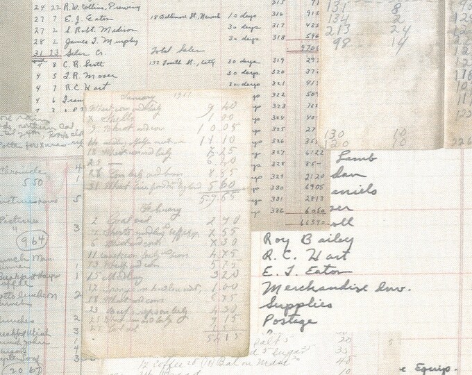 Flea Market Fresh Ledgers Fabric // Moda 7376 21 by the HALF YARD