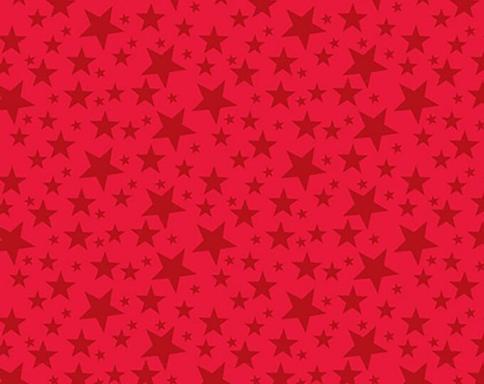 Rev 'Em Up Jumble Stars Fabric Red Adornit T-00324 by the Half Yard