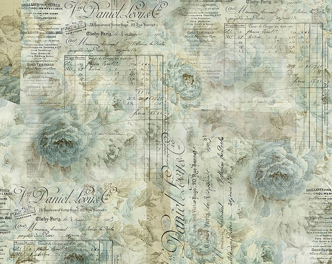 Tim Holtz Foundations Receipt Fabric // FreeSpirit PWTH102.AQUA by the Half Yard