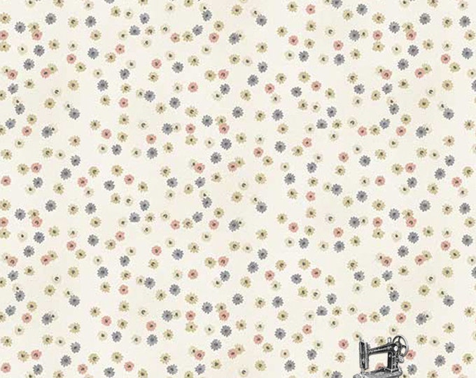 SALE Dream Blossom Dot Fabric Cream // Makower TP-2009-Q by the YARD