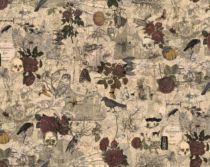 3 Sisters Haunted Mansion Fabric // Moda 44371 11 Multi by the HALF YARD