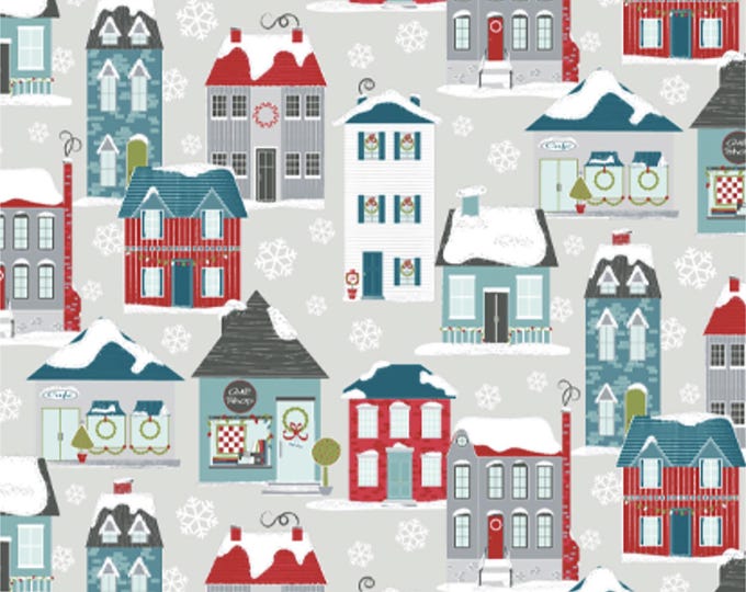 SALE Heart and Home Hometown Village Fabric // Contempo 10321-08 by the Yard