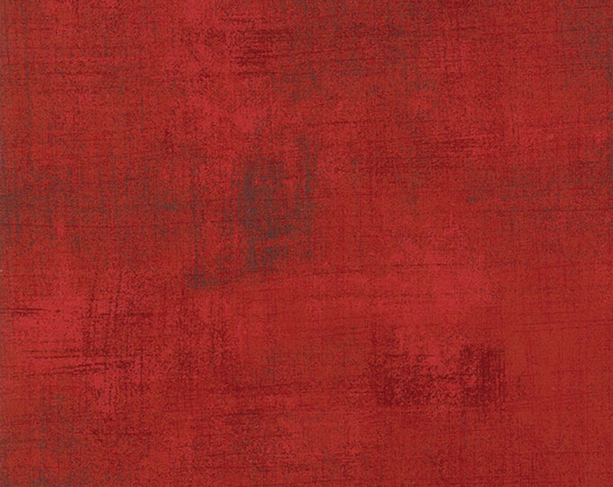Winter Village Cherry Grunge Fabric // BasicGrey // Moda Fabrics 30150 427 by the HALF YARD