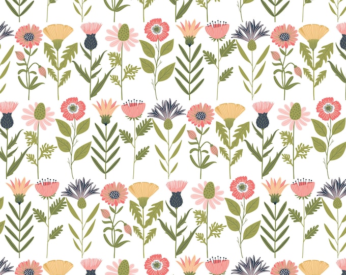 Daisy Mae Fresh Cuts Floral Fabric // Poppie Cotton POCDM20106 by the Half Yard
