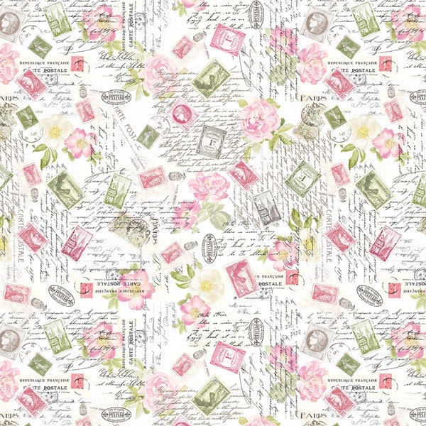 La Vie En Rose Fine Romance Fabric // Michael Miller CX9628 White by the HALF YARD