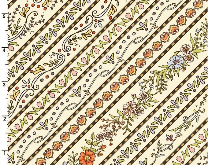 Garden Stroll Bias Stripe Fabric // Maywood Studio MAS10126-E by the Half Yard