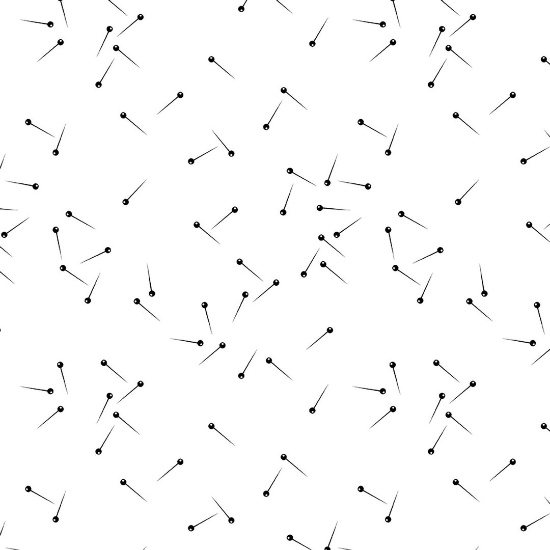 Pin Drop White Black Fabric // Riley Blake Designs C630BLACK by the