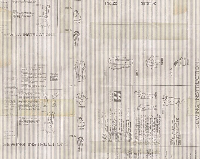 Tim Holtz Monochrome Sewing Instructions Fabric // FreeSpirit PWTH110.LINEN by the Half Yard