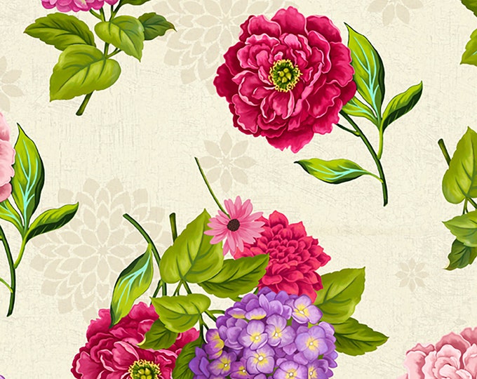 Floral Serenade Tossed Bouquets Fabric // Wilmington Prints by the Half Yard