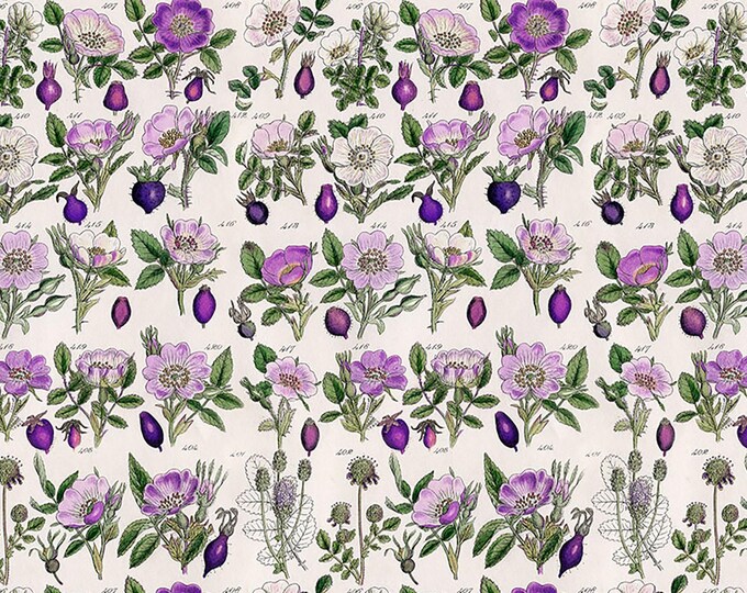 Tim Holtz Purple Palette Botanical Fabric // FreeSpirit PWTH306.PURPLE by the Half Yard