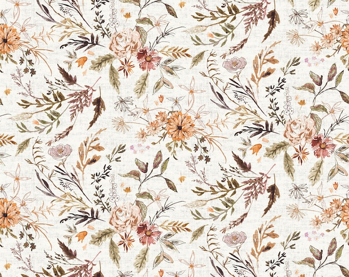 Delilah Serendipity Main Floral Fabric // Clothworks Y3691-137 by the HALF YARD
