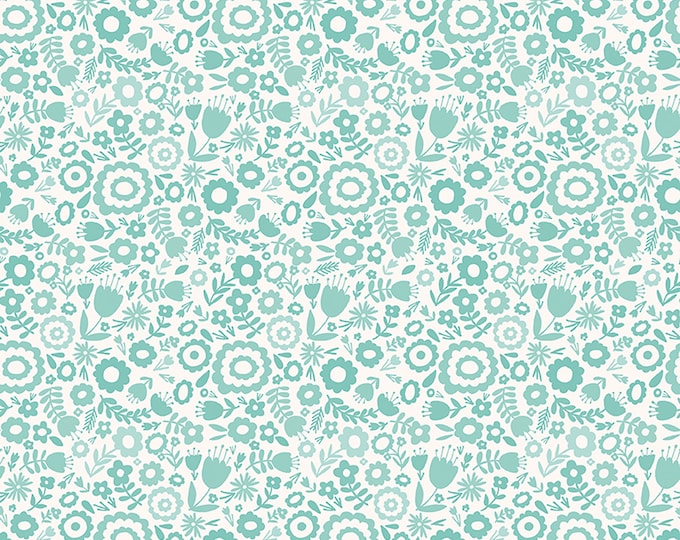 Heart & Soul Floral Fabric by Deena Rutter for Riley Blake Designs C6701 Aqua by the Half Yard