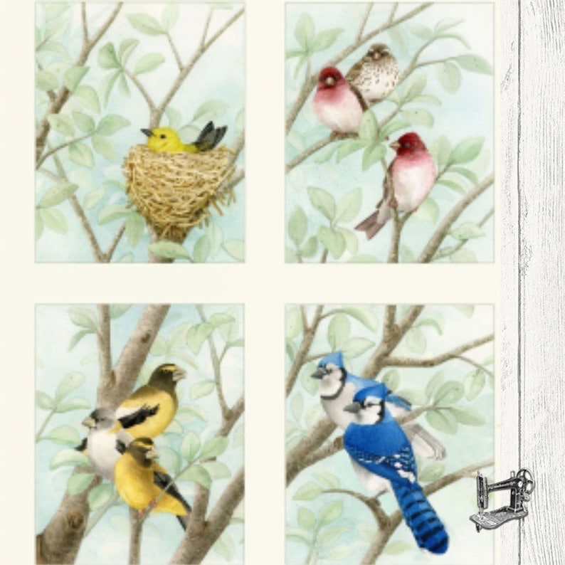 Beautiful Birds 22 Quilt Panel by Tracy Lizotte for Etsy