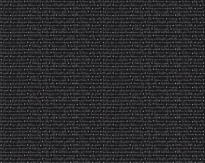 Let Them Be Little Text Fabric Black // Simple Simon // Riley Blake by the Half Yard