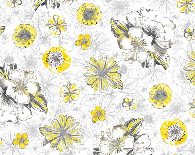 Alyssa Tossed Floral Fabric by Quilting Treasures 27465-Z by the Half Yard