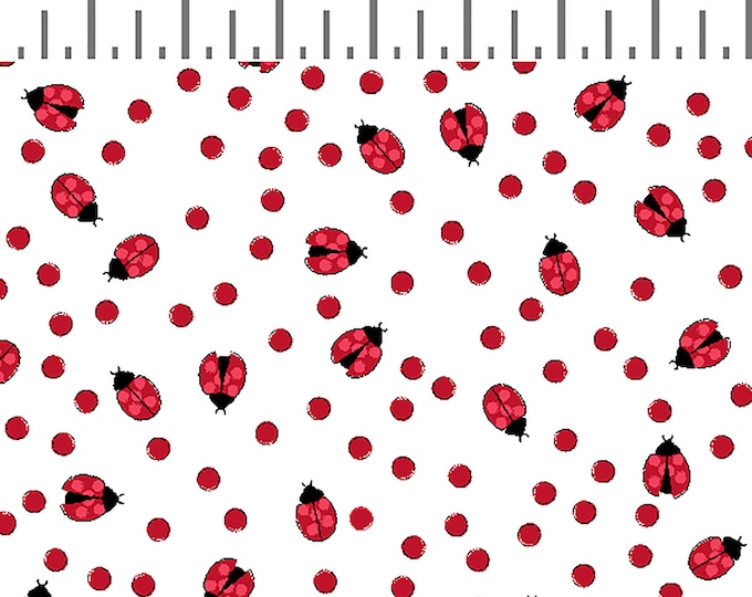 Ladybug Mania Dot Fabric // Clothworks Y3179-1 by the HALF YARD