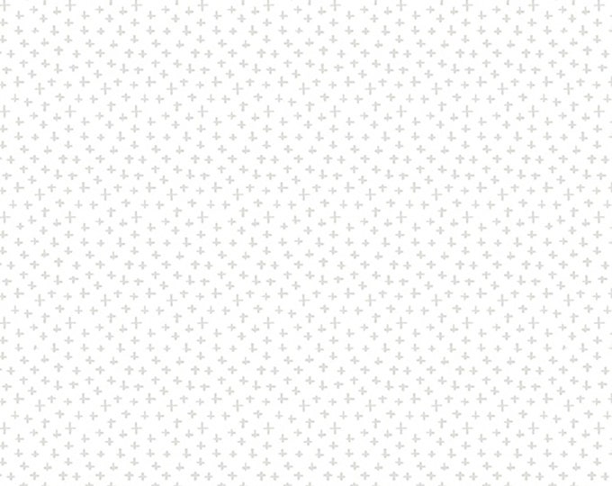 Simply White Plus Signs Fabric // Another Point of View // Windham Fabrics 51689-1 by the HALF YARD