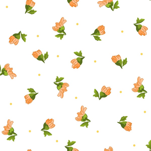 Fresh as a Daisy Tossed Buds Fabric // Maywood Studio MAS9645-UW by the Half Yard