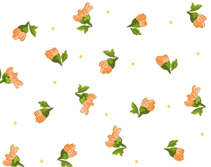 Fresh as a Daisy Tossed Buds Fabric // Maywood Studio MAS9645-UW by the Half Yard