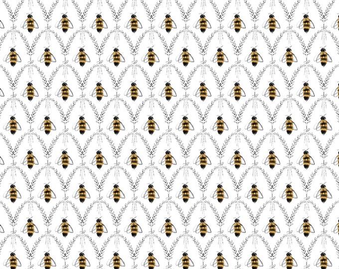 Royal Jelly Bees in Scallops Fabric // Blank Quilting 2858-01 by the Half Yard