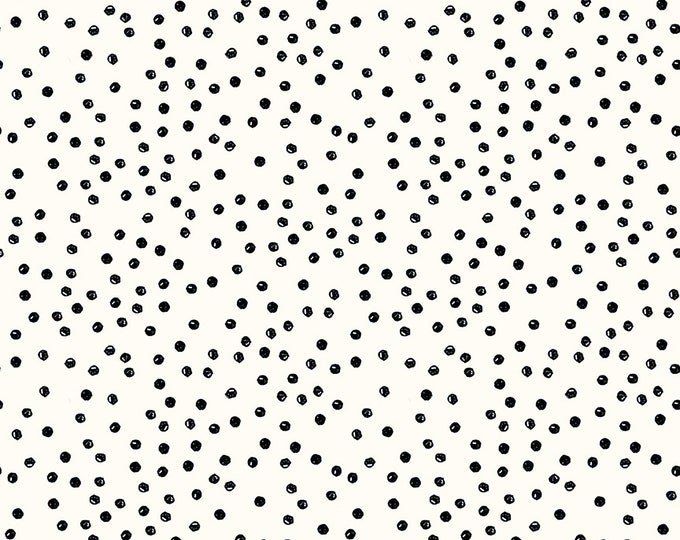 REMNANT 14" Goose Tales Scattered Dots Fabric // Riley Blake Designs C9393 WHITE