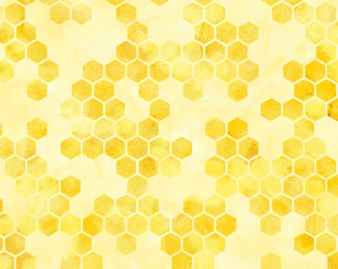 Botanical Nectar Honeycomb Fabric // P&B Textiles 4566-Y by the HALF YARD