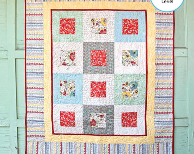 SALE Quilt Kit Chamberry Fabric Hip to be Square Pattern Adornit 14015A