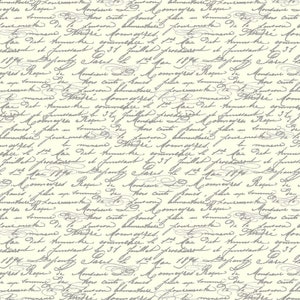 Queen Bee Text Script Fabric // Timeless Treasures BEE-CD1361 Cream by the HALF YARD