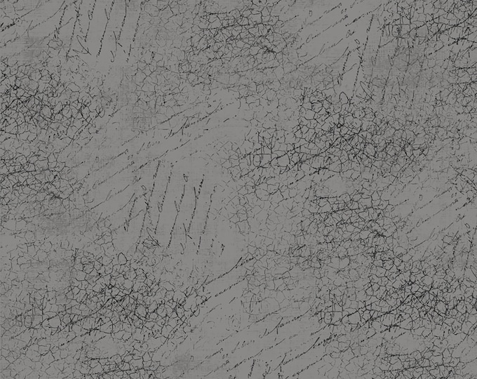 REMNANT 16" GiGi Blooms Crackle Gray Texture Fabric 00620 Adornit