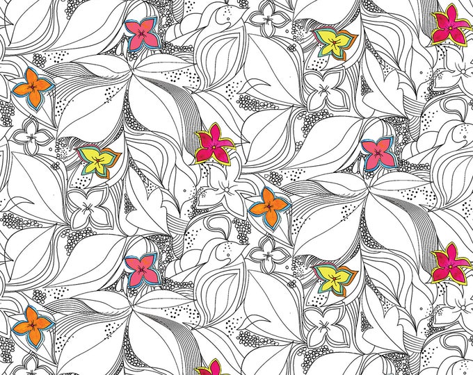 Fantasy Garden Eve White Fabric // Benartex 13238-90 by the Half Yard