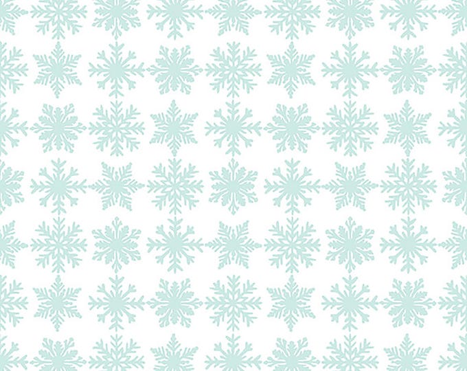Wintry Mix Snowflake Fabric // Blank Quilting 2299-01 White by the HALF YARD