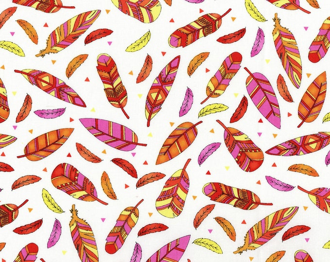 SALE Pow Wow Wow Feather Fabric // RJR Studios 3334-001 by the Yard