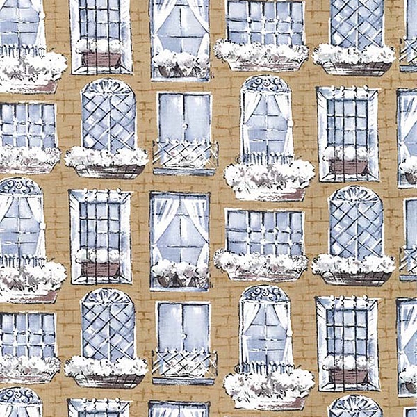 Alfresco City View Windows Fabric // Michael Miller by the Half Yard DC8181-NEUT-D