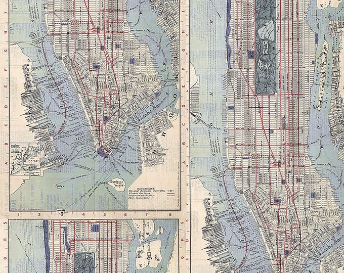 Tim Holtz Indigo Palette Map Fabric // FreeSpirit PWTH293.INDIGO by the Half Yard