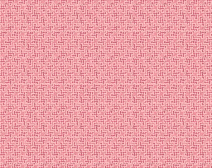 The Shabby Strawberry Houndstooth Fabric Pink // Penny Rose // Riley Blake by the Half Yard