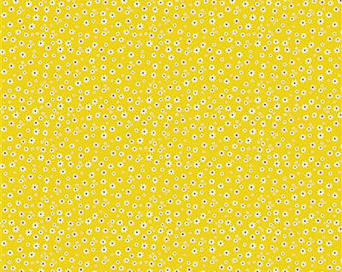 Forever Magic Sweet Daisy Fabric // Clothworks Y3048-10 Dark Yellow by the HALF YARD