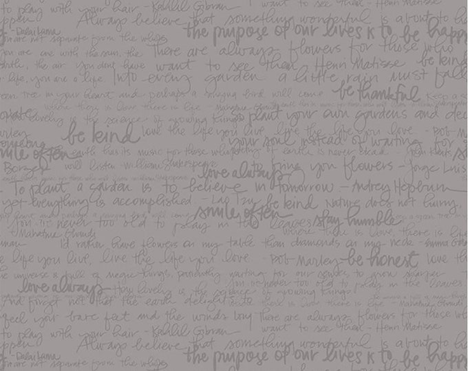 Tone on Tone Text Fabric // Riley Blake Designs C217 Gray by the Half Yard