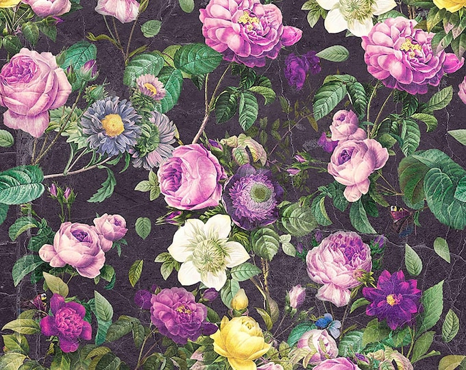 Tim Holtz Purple Palette Flower Shop Fabric // FreeSpirit PWTH304.PURPLE by the Half Yard
