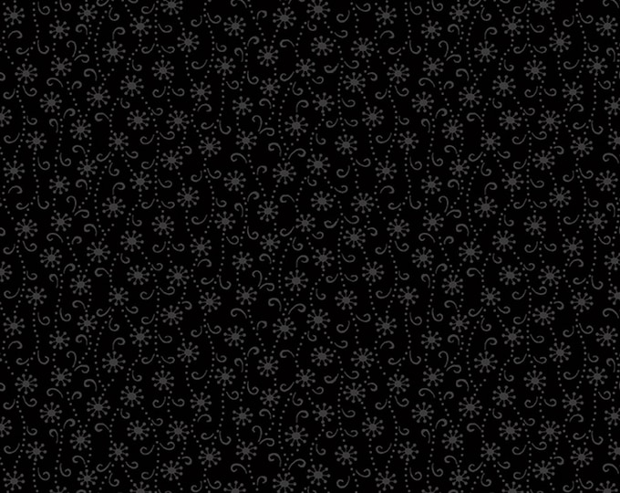 Bare Essentials Deluxe Black Petite Floral Fabric // RJR Studios 3320J-003 by the Half Yard
